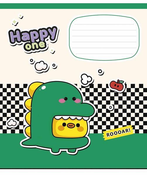 Комплект 5 шт учнівських зошитів Happy one. Зошит Школярик 12 арк. у косу лінію 3532 4820006472535 4820006472535_012-3532C фото