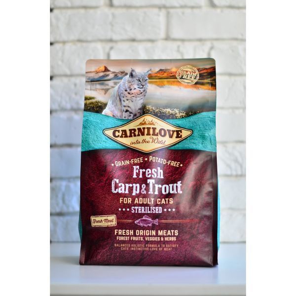 Корм сухий Carnilove Fresh Carp and Trout Sterilised for Adult Cats для дорослих стерилізованих та кастрованих котів 170877/7441 фото