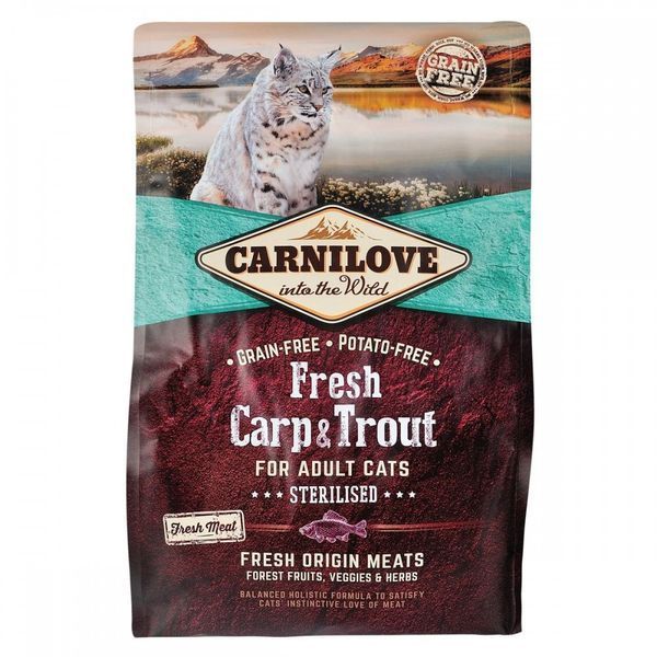 Корм сухий Carnilove Fresh Carp and Trout Sterilised for Adult Cats для дорослих стерилізованих та кастрованих котів 170877/7441 фото
