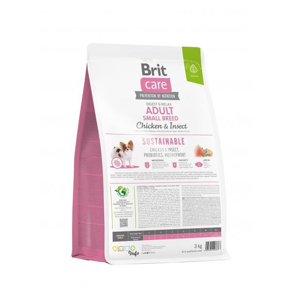 Корм сухий Brit Care Dog Sustainable Adult Small Breed для собак малих порід з куркою та комахами 3 кг 8595602558667 8595602558667 фото