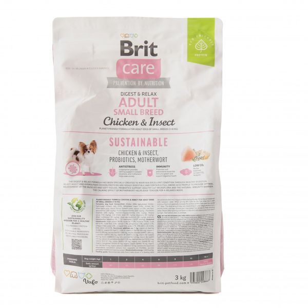 Корм сухий Brit Care Dog Sustainable Adult Small Breed для собак малих порід з куркою та комахами 3 кг 8595602558667 8595602558667 фото