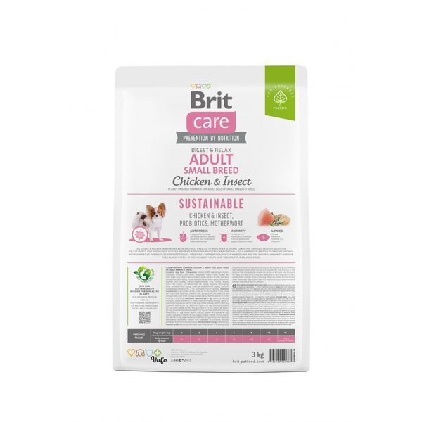 Корм сухий Brit Care Dog Sustainable Adult Small Breed для собак малих порід з куркою та комахами 3 кг 8595602558667 8595602558667 фото