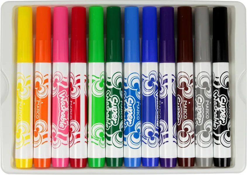 Фломастери "Super Washable Jumbo" товсті 12 кольорів 1632-12 фото