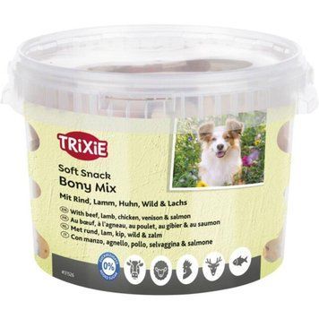 Ласощі Trixie Soft Snack Bony Mix XXL для собак асорті відро пластик 1800 г 4011905315263 4011905315263 фото