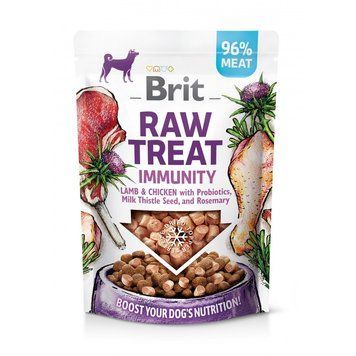 Ласощі Brit Raw Treat Immunity Freeze-dried для дорослих собак з ягням і куркою для зміцнення імунітету 40 г 8595602564453 112133***** фото