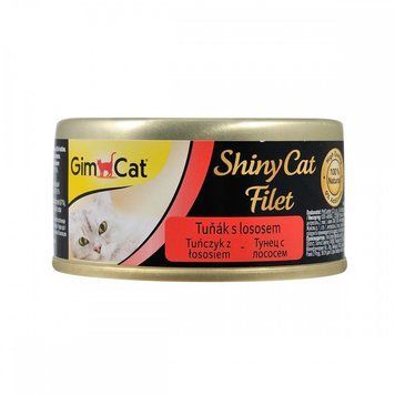 Корм вологий GimCat Shiny Cat Filet для котів з тунцем лососем та рисом 70 г G-414201 фото