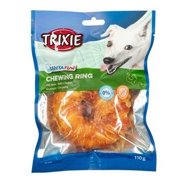 Ласощі Trixie Denta Fun для собак Кільце для чищення зубів з куркою 10 см 110 г 4011905313283 31328_1шт фото