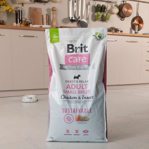 Корм сухий Brit Care Dog Sustainable Adult Small Breed для собак малих порід з куркою та комахами 7 кг 8595602558650 172174***** фото