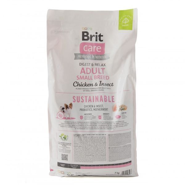 Корм сухий Brit Care Dog Sustainable Adult Small Breed для собак малих порід з куркою та комахами 7 кг 8595602558650 172174***** фото