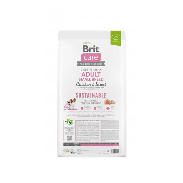 Корм сухий Brit Care Dog Sustainable Adult Small Breed для собак малих порід з куркою та комахами 7 кг 8595602558650 172174***** фото