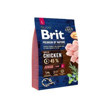 Корм сухий Brit Premium Dog Junior L для цуценят та молодих собак великих порід від 1 до 24 місяців вагою 25-45 кг з куркою 8595602526420 170823/6420 фото