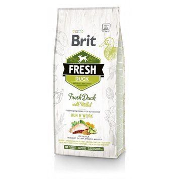 Корм сухий Brit Fresh Duck/Millet Active Run and Work для дорослих активних собак з качкою та пшоном 12 кг 8595602530816 170997/30816 фото