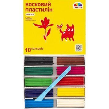 Пластилін восковий "Малята" 10 кольорів, 120 г "Гамма" 100304 4820219215998 100304 фото