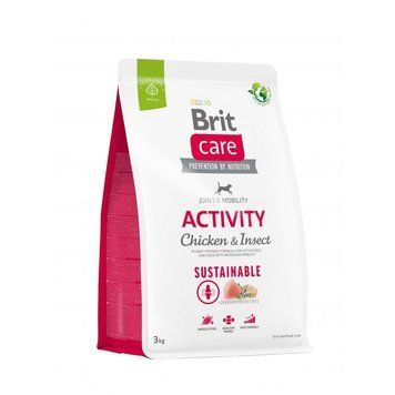 Корм сухий Brit Care Dog Sustainable Activity для дорослих собак з підвищеною активністю з куркою та комахами 3 кг 8595602559237 8595602559237 фото