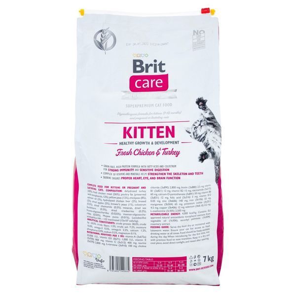 Корм сухий Brit Care Cat Grain Free Kitten Healthy Growth and Development для кошенят для здорового зростання та розвитку 171277/0662 фото