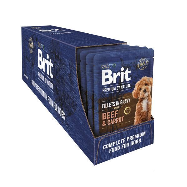 Корм вологий Brit Premium Fillets in Gravy Beef & Carrot для собак малих порід філе в соусі яловичина і морква 85 г 8595602572441 фото