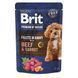 Корм вологий Brit Premium Fillets in Gravy Beef & Carrot для собак малих порід філе в соусі яловичина і морква 85 г 8595602572441 фото 1