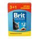 Набір паучів 3+1 Brit Premium Cat Beef Salmon and Trout для котів шматочки в соусі з лососем і фореллю 4х100 г VAFO_030325 фото 4