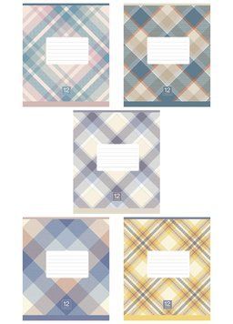 Комплект 5 шт учнівських зошитів Plaid pattern. Зошит Школярик 18 арк. у клітинку 3345 4820006470463 4820006470463_018-3345K фото