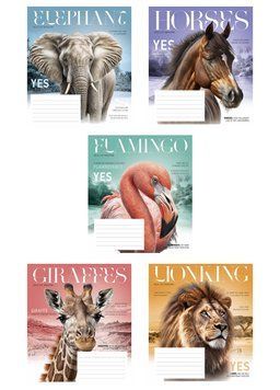 Зошити учнівські, набір 5 шт, Fauna magazine ВД-лак. Зошит Star у лінію 12арк. 3428 4820006472061 4820006472061_012-3428L фото