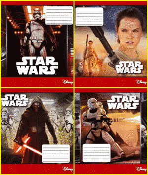 Зошит шкільний ЛІЦ Комплект зошитів скоба 24 арк., лінія, "Серія STAR WARS" (20 шт в комплекті) 249107 фото