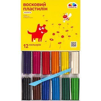 Пластилін восковий "Малята" 12 кольорів, 144 г "Гамма" 100305 4820219216001 100305 фото