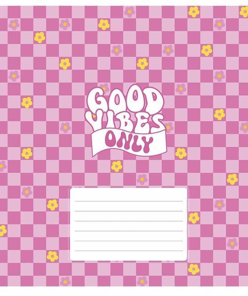 Зошит учнівський, набір 5 шт, Good vibes only ВД-лак. Зошит Star у клітинку 24арк. 3561 4820006472108 4820006472108_024-3561K фото