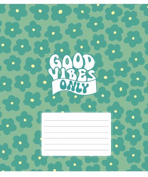 Зошит учнівський, набір 5 шт, Good vibes only ВД-лак. Зошит Star у клітинку 24арк. 3561 4820006472108 4820006472108_024-3561K фото