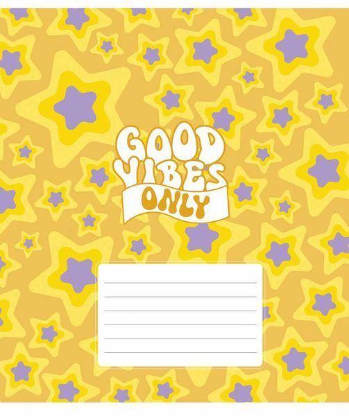 Зошит учнівський, набір 5 шт, Good vibes only ВД-лак. Зошит Star у клітинку 24арк. 3561 4820006472108 4820006472108_024-3561K фото