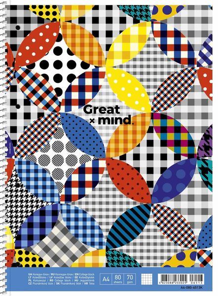 Набір 2 шт. коледж блоків. GreatxMind. Коледж блок Школярик А4 80 арк. у клітинку 6513 A4-080-6513K 4823088233025 4823088233025 фото