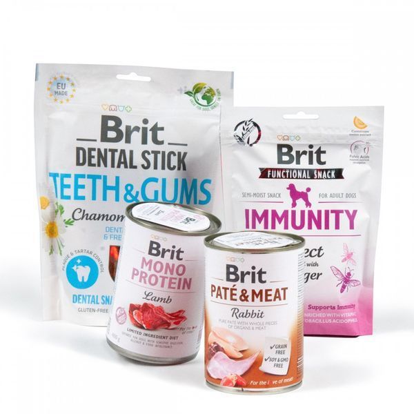 Подарунковий бокс Brit Care Dog Gift box Новорічний для собак з вологим кормом та ласощами 1,2 кг 2700000034958 VAFO_034958***** фото