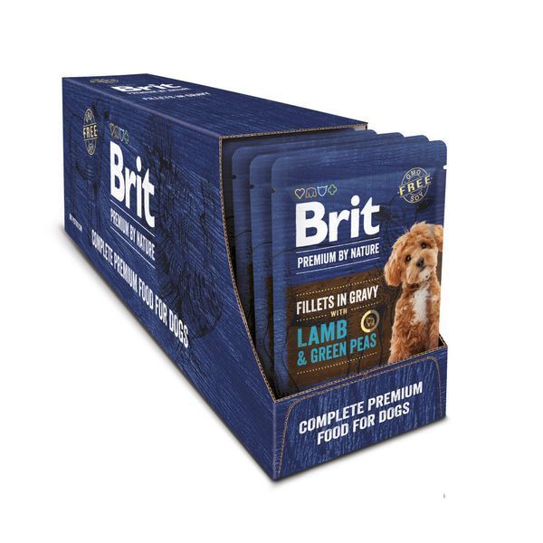 Корм вологий Brit Premium Fillets in Gravy Lamb & Green Peas для собак малих порід філе в соусі ягня і зелений горошок 85 г 8595602572465 фото