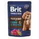 Корм вологий Brit Premium Fillets in Gravy Lamb & Green Peas для собак малих порід філе в соусі ягня і зелений горошок 85 г 8595602572465 фото 1