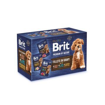 Корм вологий Brit Premium Fillets in Gravy Multipack для собак малих порід філе в соусі Мультипак 12 шт х 85 г 8595602572472 фото