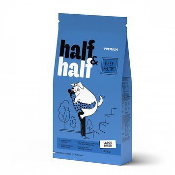 Корм сухий HalfHalf для дорослих собак великих порід із яловичиною 12 кг 4820261920772 4820261920772 фото
