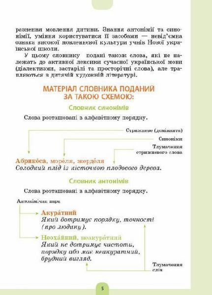 Бібліотечка школяра. Ілюстрований словник синонимів, антонимів. 1-4 класи. Основа. КДН012 9786170036292 341776 фото