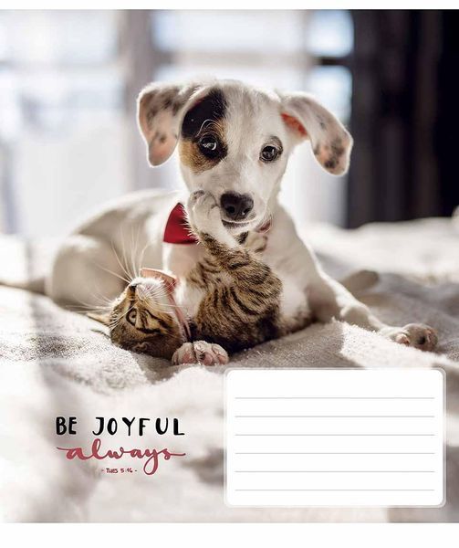 Комплект 5 шт. учнівських зошитів Be joyful always. Зошит Школярик 12 арк. у клітинку 3263 012-3263K 4820006470432 4820006470432_8 фото