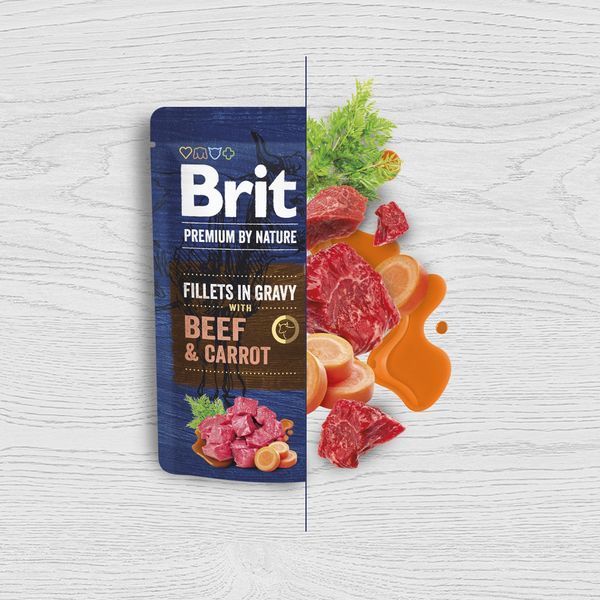 Корм вологий Brit Premium Fillets in Gravy Multipack для собак малих порід філе в соусі Мультипак 12 шт х 85 г 8595602572472 фото
