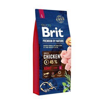 Корм сухий Brit Premium Dog Adult L для дорослих собак великих порід вагою 25-45 кг з куркою 15 кг 8595602526468 170827/6468 фото