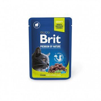 Корм вологий Brit Premium Lamb for Sterilised для стерилізованих котів ягня 100 г 111831 фото
