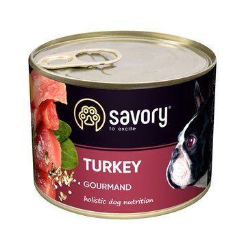 Корм вологий Savory Dog Gourmand Turkey паштет для дорослих собак усіх порід з індичкою 200 г 4820232630495 4820232630976 фото