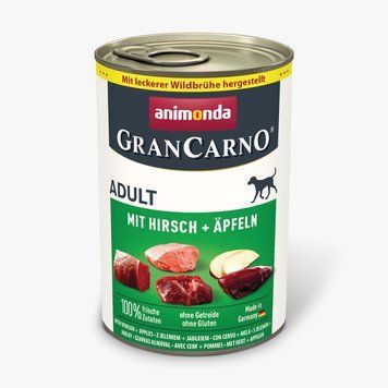 Корм Animonda GranCarno Adult Beef + Deer with Apple консервований для собак з яловичиною олениною і яблуком 400 г арт.AM-82479 4017721824798 фото