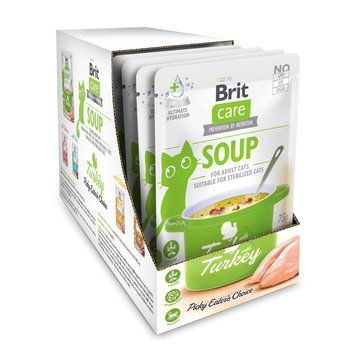 НАБІР Корм вологий Brit Care Soup Turkey для котів суп з індичкою 75 г 15 шт 101057_набір фото