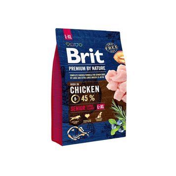 Корм сухий Brit Premium Dog Senior L+XL для собак похилого віку великих та гігантських порід вагою 25-90 кг з куркою 3 кг 8595602526475 170828/6475***** фото