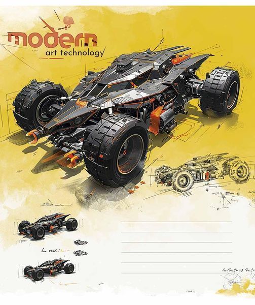 Комплект 5 шт учнівських зошитів Modern Art, Technology. Зошит Школярик 18 арк. у клітинку 3442 4820006470463 4820006470463_018-3442K фото