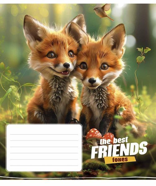 Комплект 5 шт. учнівських зошитів The best friends. Зошит Школярик 12 арк. у клітинку 3434 4820006470432 4820006470432_012-3434K фото