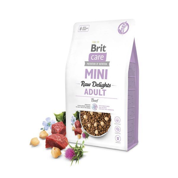 Корм сухий Brit Care Mini Raw Delights Beef для собак малих порід яловичина 2 кг 8595602571307 8595602571307 фото