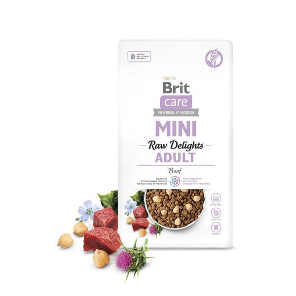Корм сухий Brit Care Mini Raw Delights Beef для собак малих порід яловичина 2 кг 8595602571307 8595602571307 фото