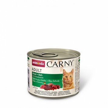 Корм вологий Carny Adult Beef Venison with Cowberries для дорослих котів з яловичиною олениною та брусницею 200 г AM-83700 фото