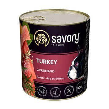 Корм вологий Savory Dog Gourmand Turkey паштет для дорослих собак усіх порід з індичкою 800 г 4820232630990 фото